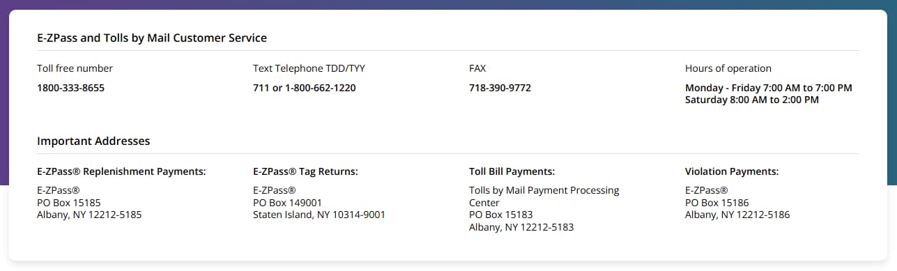 Pay E-ZPass Violations